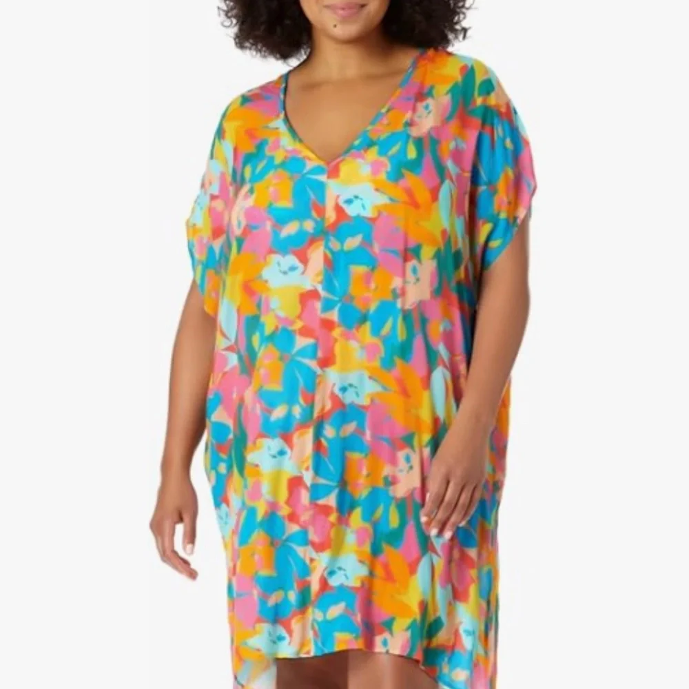 Anne Cole Women's Plus Size Easy Tunic Cover Up Multi Swimsuit Size 22/24  8692
